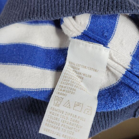 Vintage Tommy Hilfiger Mockneck Zip Sweater Wmn's 3X Orange Yellow Striped Y2K - Picture 8 of 10